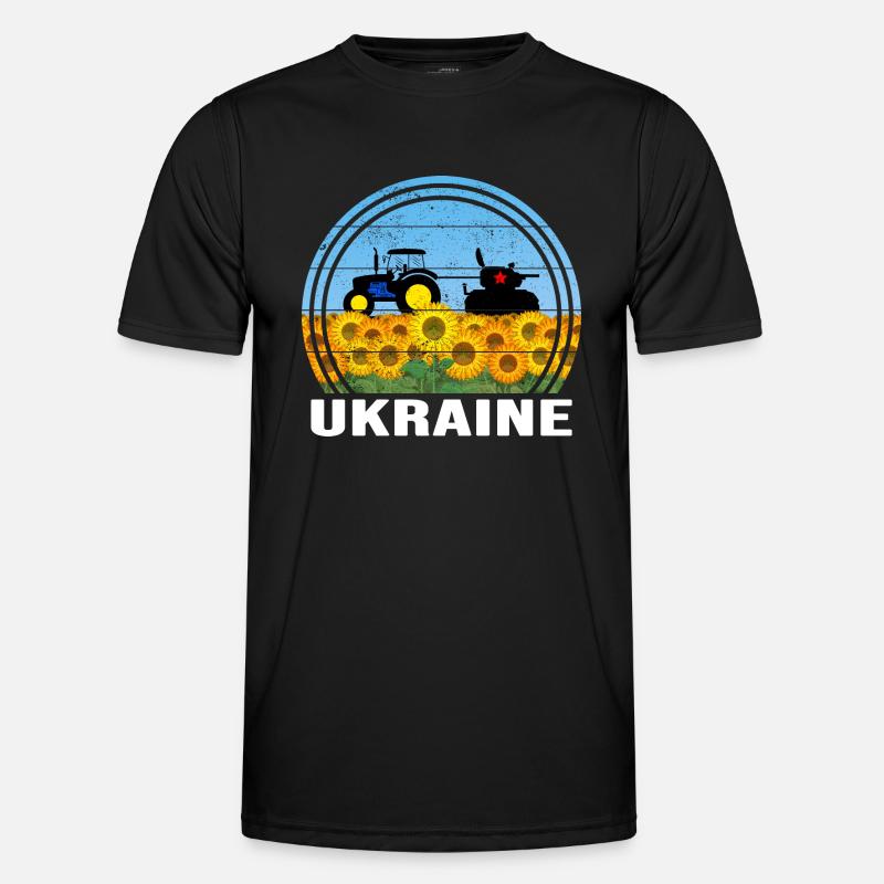 UKRAINE-TRAKTOR ukrainischer FRONT-SUPPORT - Männer Funktions-T-Shirt - Schwarz