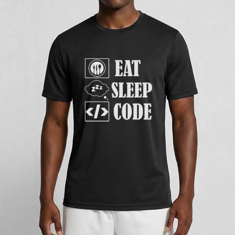 Logiciel de codage de code Eat Sleep T-shirt sport Homme