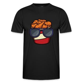 Fried Chicken Bucket with - Men's Functional T-Shirt - black - Front - AI Model Male 178 dark (178cm)