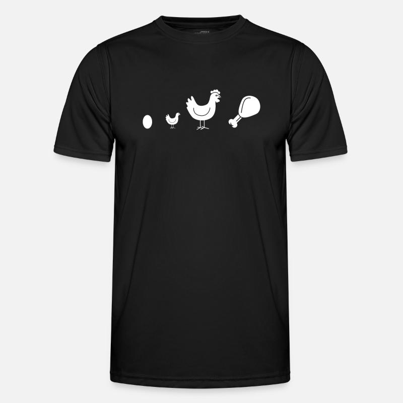 Fried chicken evolution - Men's Functional T-Shirt - black