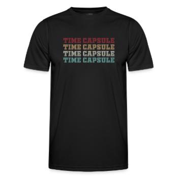 Time Capsule Font Design - Men's Functional T-Shirt - black - Front - AI Model Male 178 dark (178cm)
