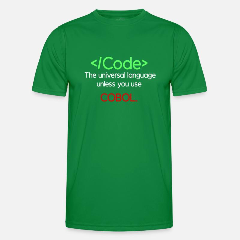 Lustiges Cobol Code Design Männer Funktions-T-Shirt