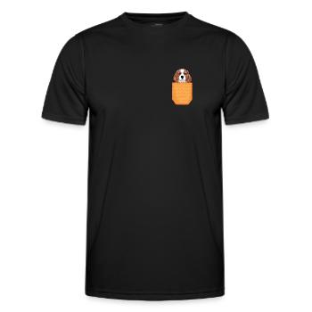 Charles Spaniel Welpentasche - Männer Funktions-T-Shirt - Schwarz - Vorne - AI Model Male 178 dark (178cm)