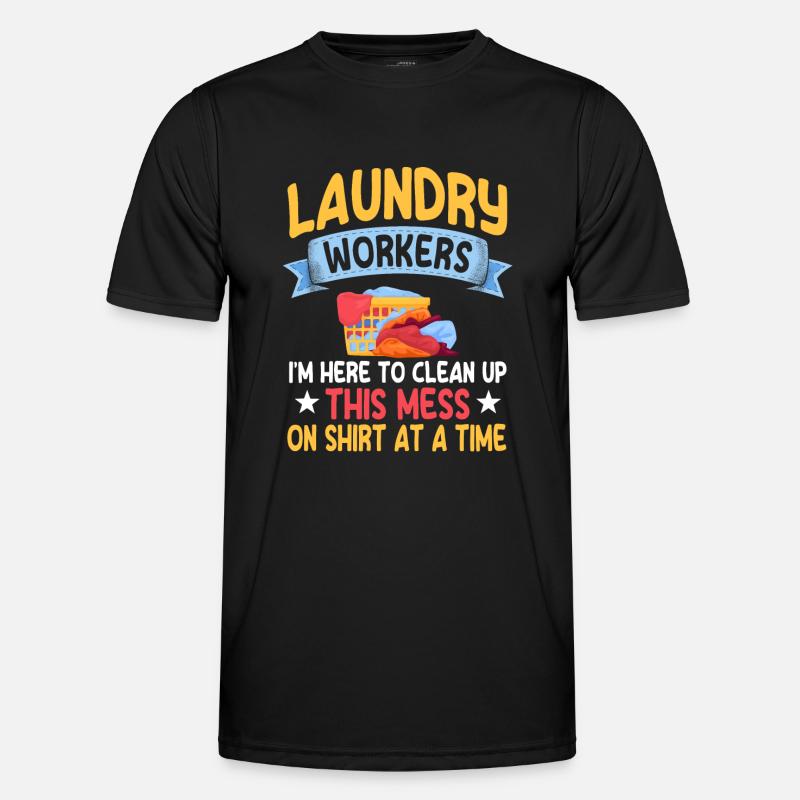 Funny Laundry Worker Gift - Men's Functional T-Shirt - black