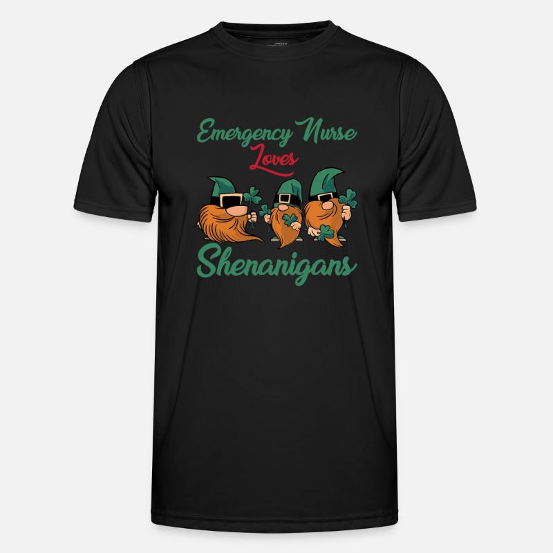 Notfallkrankenschwester St. Patrick's Day - Männer Funktions-T-Shirt - Schwarz