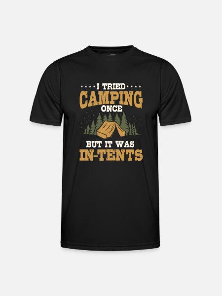 Funny camping pun - Men's Functional T-Shirt - black