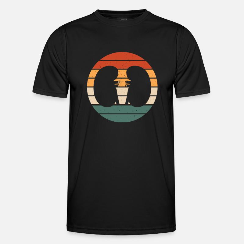 Retro Nieren Design Nephrologie - Männer Funktions-T-Shirt - Schwarz