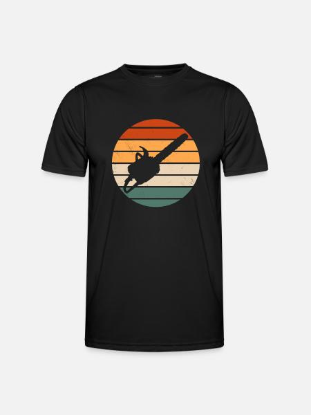 Tronçonneuse rétro - T-shirt sport Homme - noir