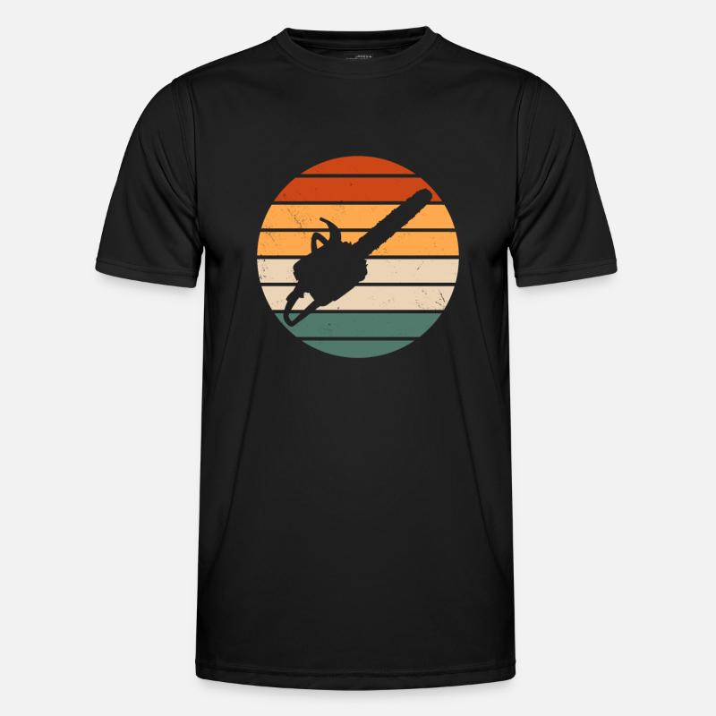 Retro Chainsaw - Men's Functional T-Shirt - black
