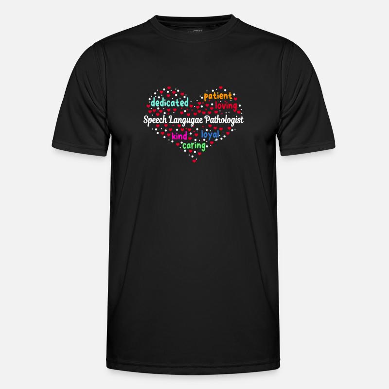 Großes Sprache-sprachpathologen-herz-design - Männer Funktions-T-Shirt - Schwarz