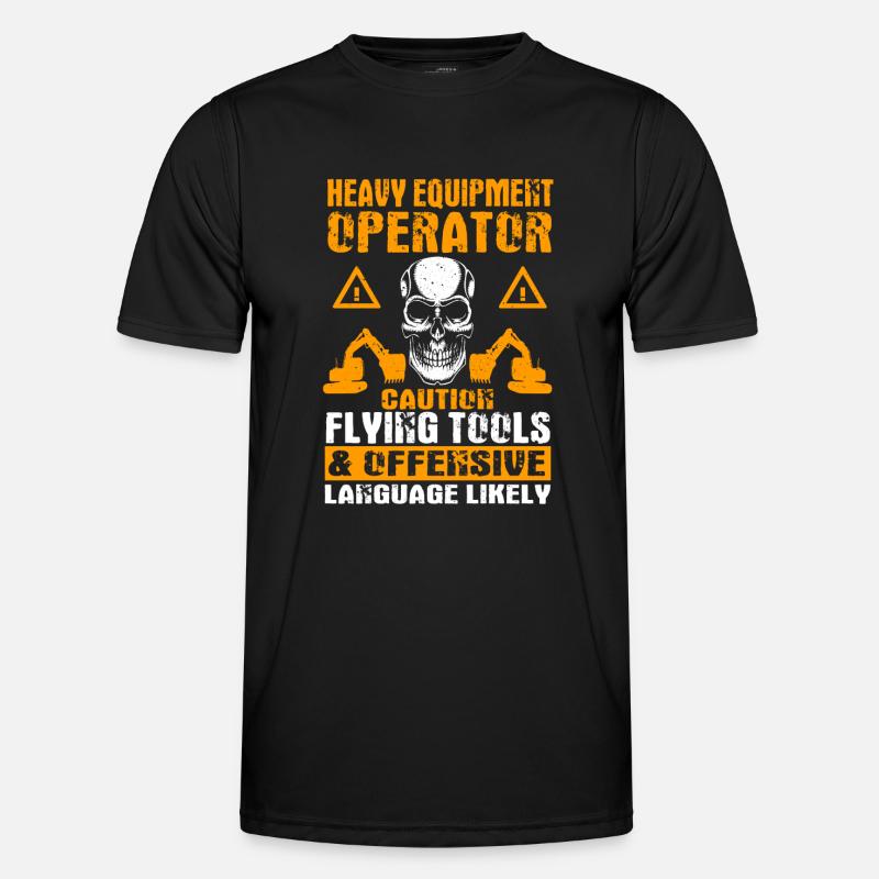 Baggerfahrer - Männer Funktions-T-Shirt - Schwarz