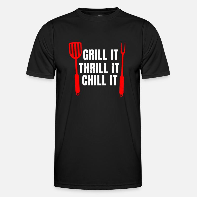 Funny BBQ Gift Idea - Men's Functional T-Shirt - black