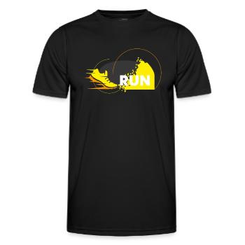 Triathlon run - Männer Funktions-T-Shirt - Schwarz - Vorne - AI Model Male 178 dark (178cm)