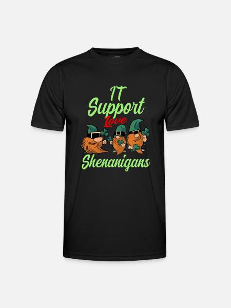 IT-support Skt. Patricks dag - Funktionsshirt til herrer - sort