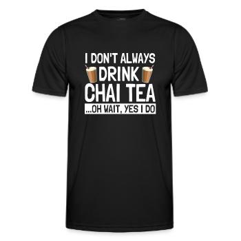 Funny Chai Tea Saying Love Chai Latte - Men's Functional T-Shirt - black - Front - AI Model Male 178 dark (178cm)