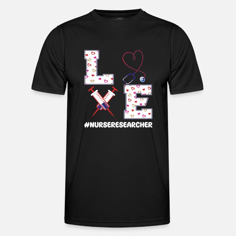 Nursing scientist Valentine's Day - Men's Functional T-Shirt - black