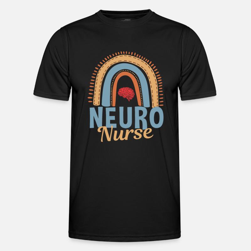 Neuro Krankenschwester Regenbogen - Männer Funktions-T-Shirt - Schwarz