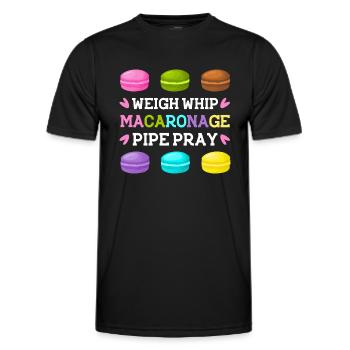 weigh whip macaronage pipe pray Design for a - Men's Functional T-Shirt - black - Front - AI Model Male 178 dark (178cm)