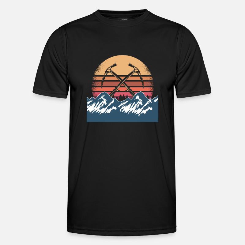 Retro Eisklettern Design - Men's Functional T-Shirt - black