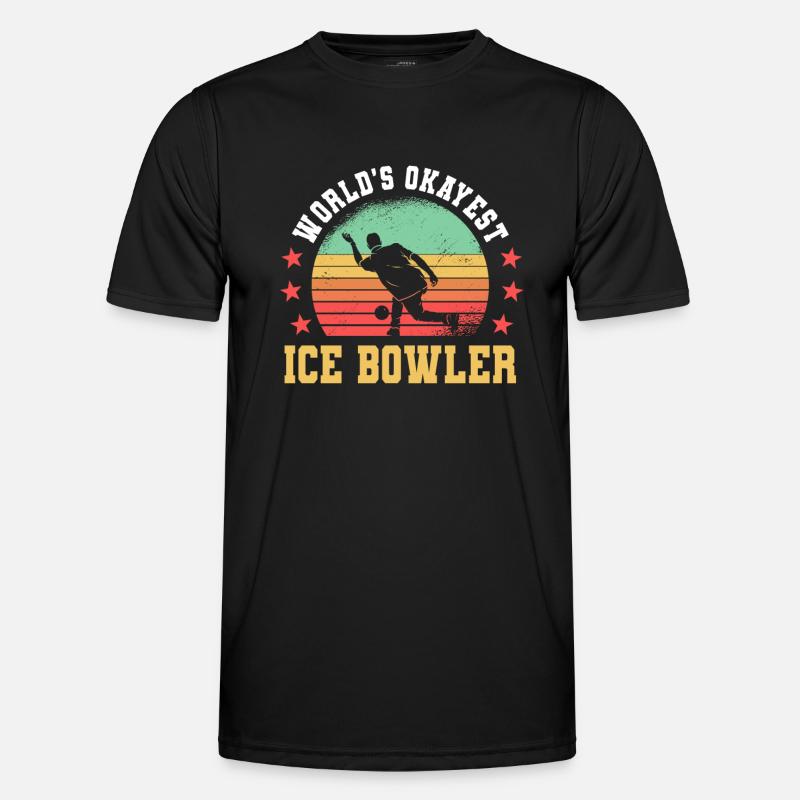 Funny Ice Bowling Gift - Men's Functional T-Shirt - black
