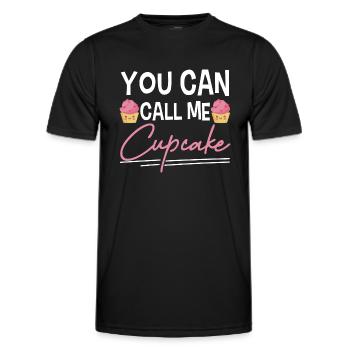 Mignon tu peux m’appeler cupcake pâtisserie glaçage rose - T-shirt sport Homme - noir - Devant - AI Model Male 178 dark (178cm)