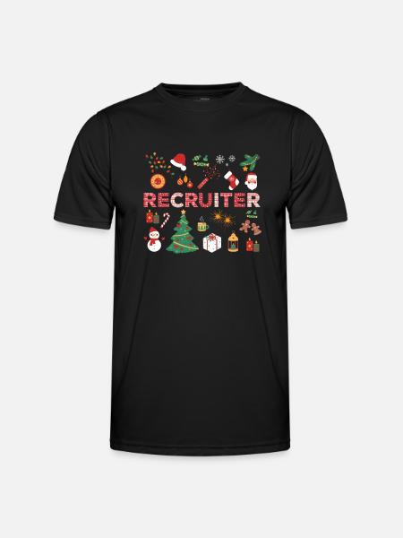HR Recruiter Weihnachtskostüm - Männer Funktions-T-Shirt - Schwarz