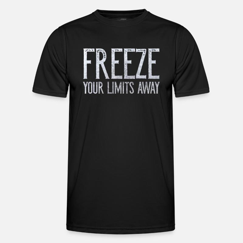 Neujahrsschwimmen Eisbaden FREEZE YOUR LIMITS AWAY - Männer Funktions-T-Shirt - Schwarz