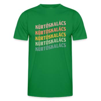Kürtőskalács font design - Men's Functional T-Shirt - kelly green - Front - AI Model Male 178 dark (178cm)