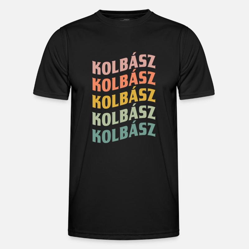 Kolbász - Männer Funktions-T-Shirt - Schwarz