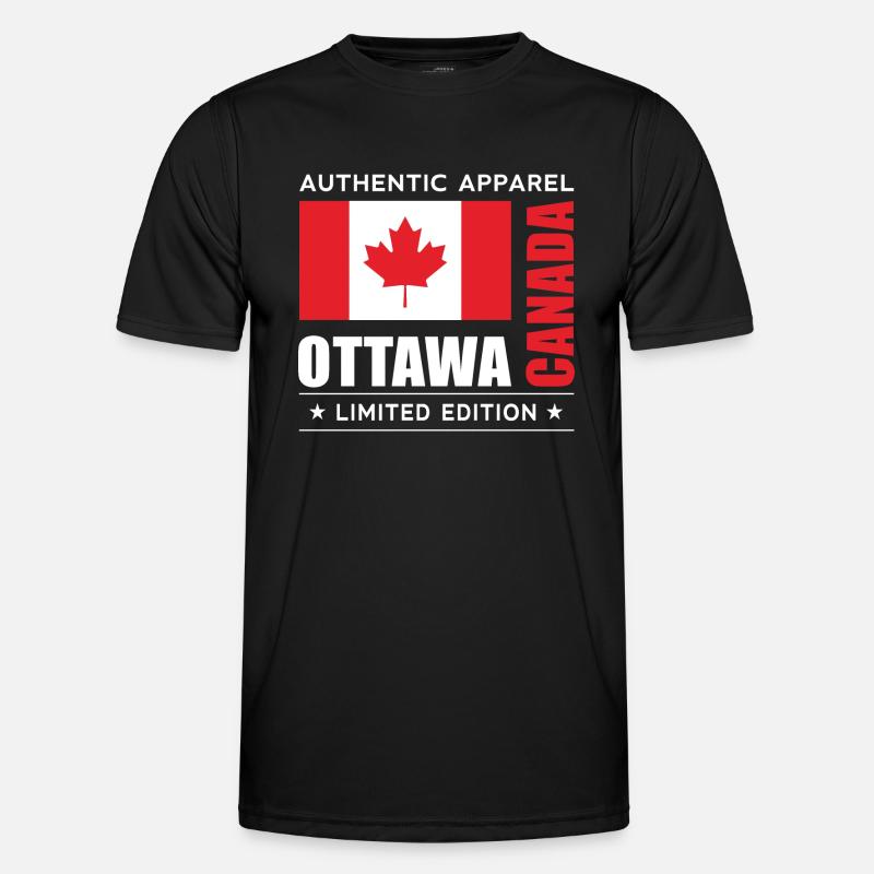 Ottawa - Männer Funktions-T-Shirt - Schwarz