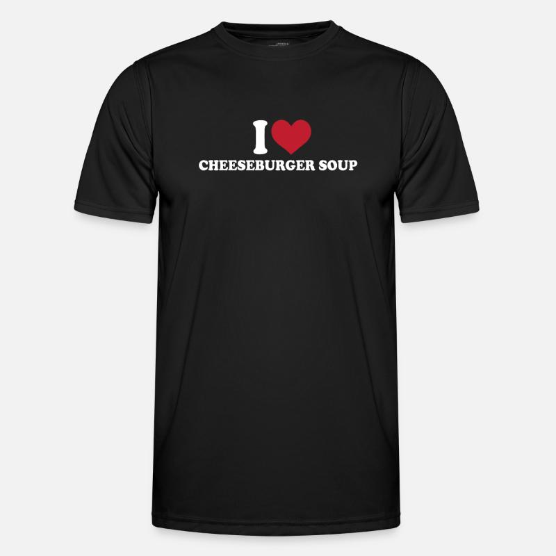 Ich Liebe Cheeseburger Suppe - Männer Funktions-T-Shirt - Schwarz