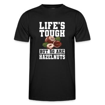 Lustiges Haselnuss Geschenk - Männer Funktions-T-Shirt - Schwarz - Vorne - AI Model Male 178 dark (178cm)