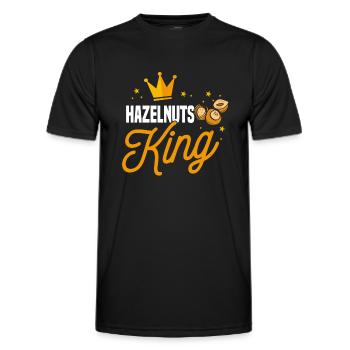 Hazelnuss König - Männer Funktions-T-Shirt - Schwarz - Vorne - AI Model Male 178 dark (178cm)