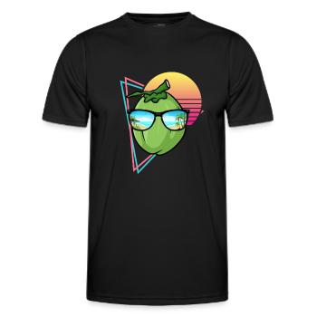 Retro Kokosnuss Design - Männer Funktions-T-Shirt - Schwarz - Vorne - AI Model Male 178 dark (178cm)
