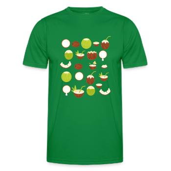 Retro Kokosnuss Design - Männer Funktions-T-Shirt - Kelly Green - Vorne - AI Model Male 178 dark (178cm)
