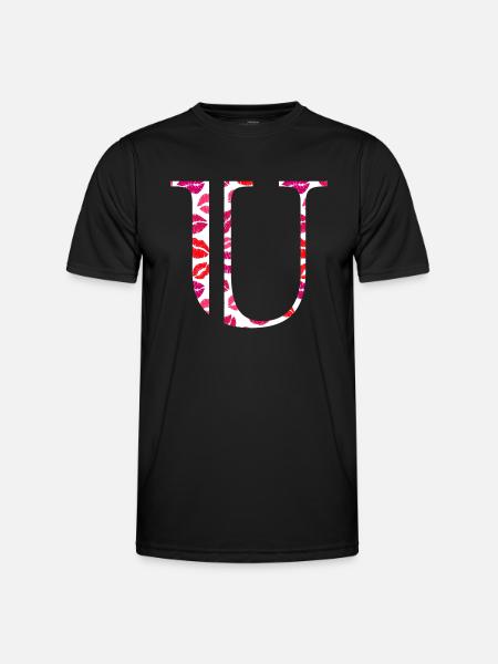 Lettre u bisous - Männer Funktions-T-Shirt - Schwarz