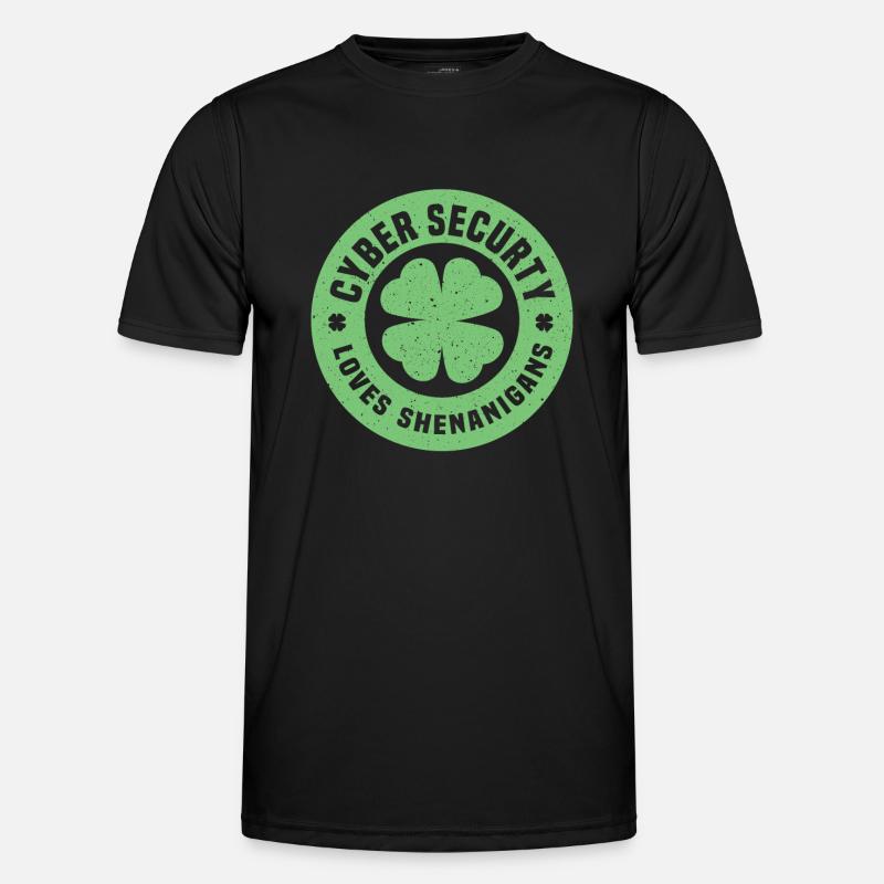 Cyber Security St. Patrick's Day - Men's Functional T-Shirt - black