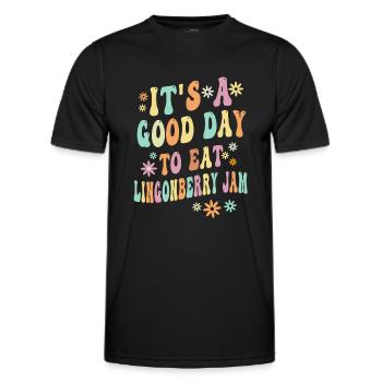 Swedish cranberry jam - Men's Functional T-Shirt - black - Front - AI Model Male 178 dark (178cm)