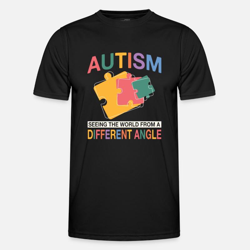 Autismus Unterstützung Design - Männer Funktions-T-Shirt - Schwarz