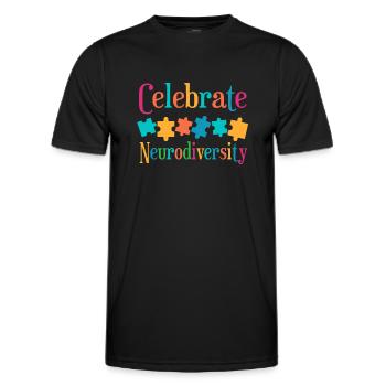 Celebrate neurodiversity - Men's Functional T-Shirt - black - Front - AI Model Male 178 dark (178cm)