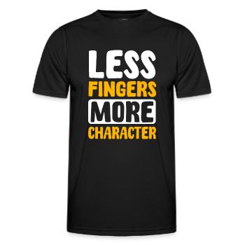 Finger amputees - Men's Functional T-Shirt - black - Front - AI Model Male 178 dark (178cm)