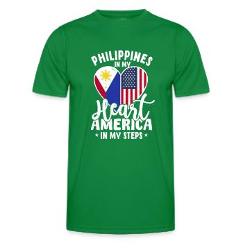 Filipino American Gift - Men's Functional T-Shirt - kelly green - Front - AI Model Male 178 dark (178cm)