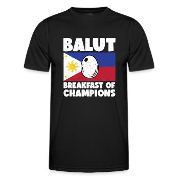 Balut-ei, Filipino delicacy, duck egg, - Men's Functional T-Shirt - black - Front - AI Model Male 178 dark (178cm)
