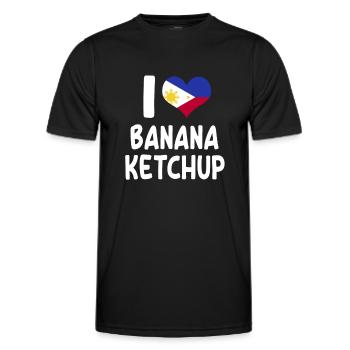 Banana Ketchup Shirt - Men's Functional T-Shirt - black - Front - AI Model Male 178 dark (178cm)