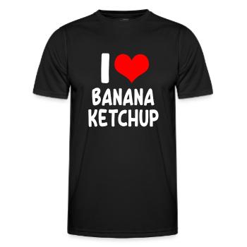 I love banana ketchup - Men's Functional T-Shirt - black - Front - AI Model Male 178 dark (178cm)