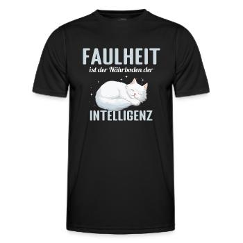 Faulheit ist der Närboden der Intelligenz - Männer Funktions-T-Shirt - Schwarz - Vorne - AI Model Male 178 dark (178cm)