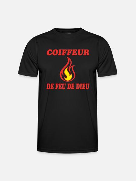 FRISEUR DES FEUERS GOTTES - Männer Funktions-T-Shirt - Schwarz