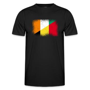 Elfenbeinküste Belgien Fahne - Männer Funktions-T-Shirt - Schwarz - Vorne - AI Model Male 178 dark (178cm)