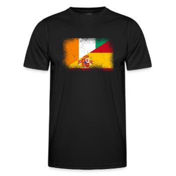 Elfenbeinküste Spanien Fahne - Männer Funktions-T-Shirt - Schwarz - Vorne - AI Model Male 178 dark (178cm)