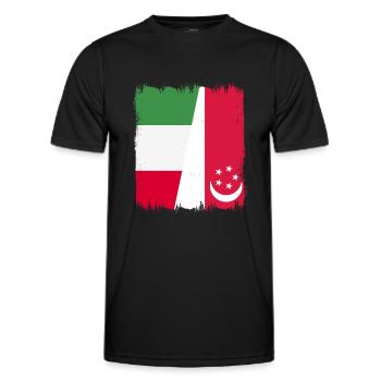 Singapour, Italie - T-shirt sport Homme - noir - Devant - AI Model Male 178 dark (178cm)